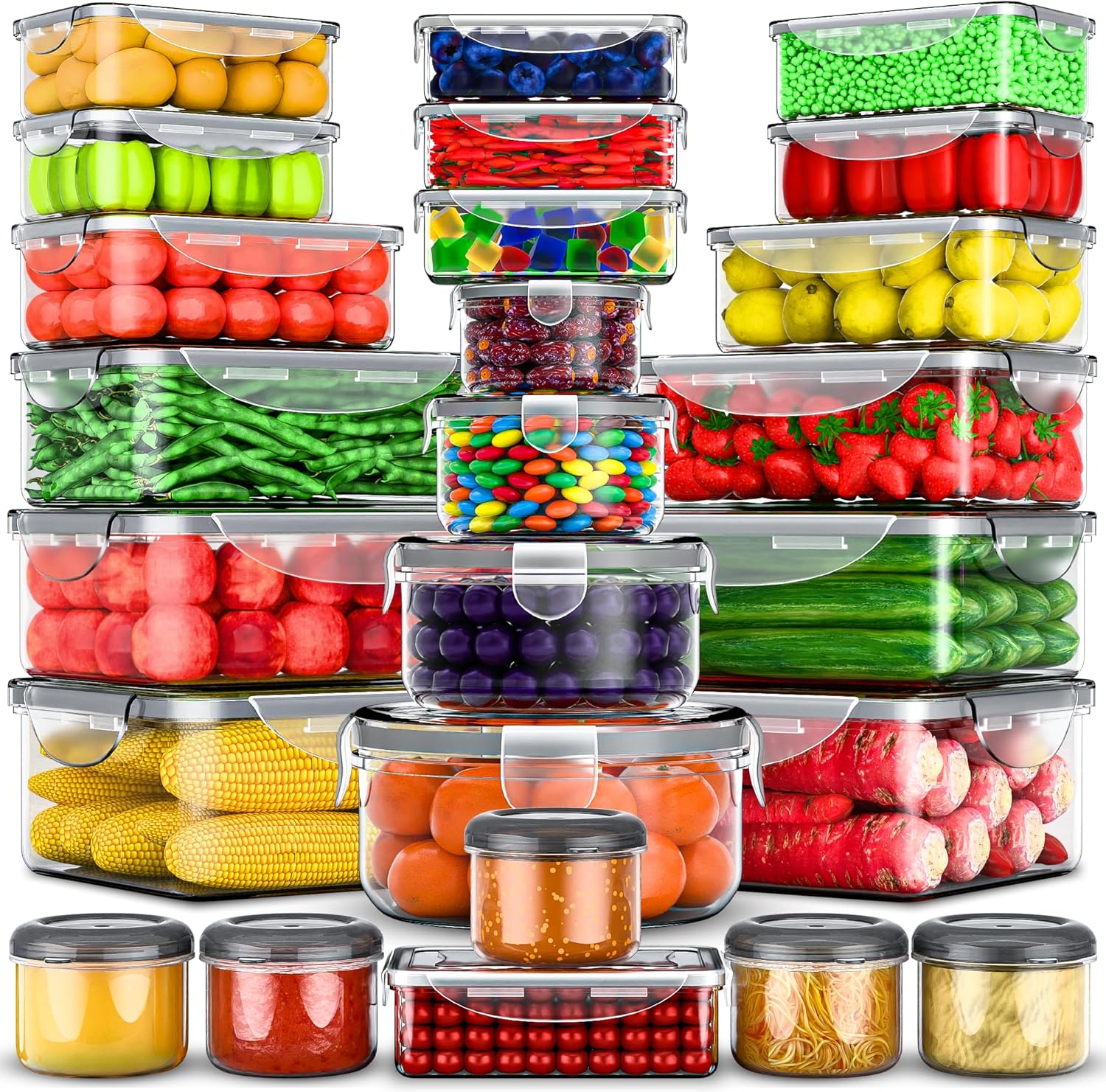 RockBerry 50 Pcs Large Food Storage Containers